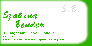 szabina bender business card